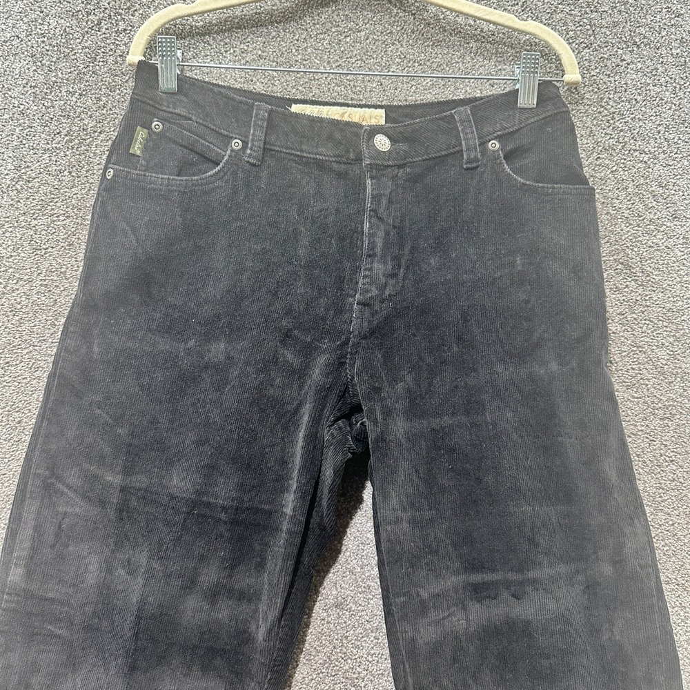Cabelas Corduroy Pants Women 12 Black Straight Leg 5 Pocket Casual Academia - Picture 10 of 16